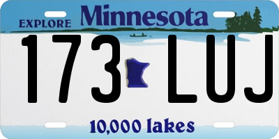 MN license plate 173LUJ