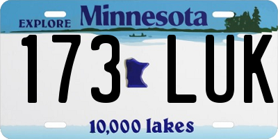 MN license plate 173LUK