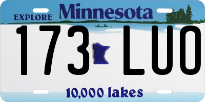 MN license plate 173LUO