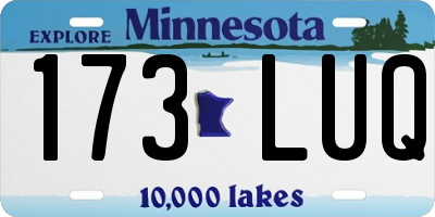 MN license plate 173LUQ