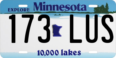 MN license plate 173LUS