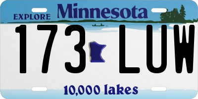 MN license plate 173LUW