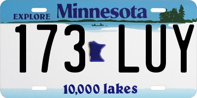 MN license plate 173LUY