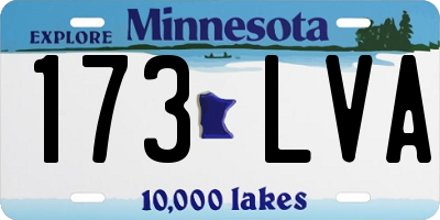 MN license plate 173LVA