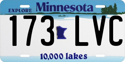MN license plate 173LVC