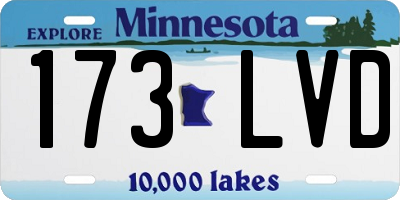 MN license plate 173LVD