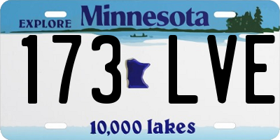MN license plate 173LVE