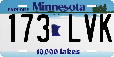 MN license plate 173LVK