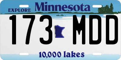 MN license plate 173MDD