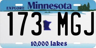 MN license plate 173MGJ