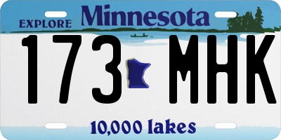 MN license plate 173MHK