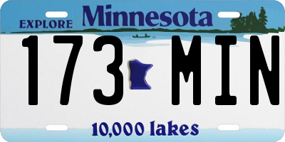 MN license plate 173MIN