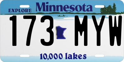 MN license plate 173MYW
