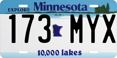 MN license plate 173MYX