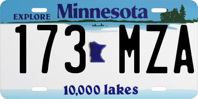MN license plate 173MZA