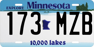 MN license plate 173MZB