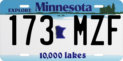 MN license plate 173MZF