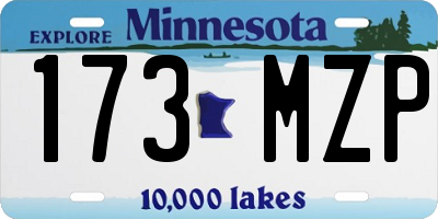 MN license plate 173MZP