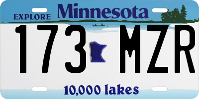 MN license plate 173MZR