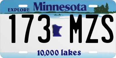 MN license plate 173MZS