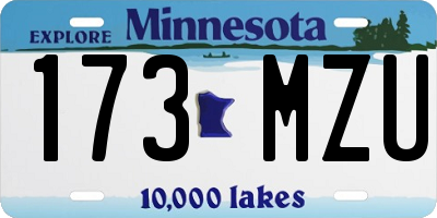 MN license plate 173MZU