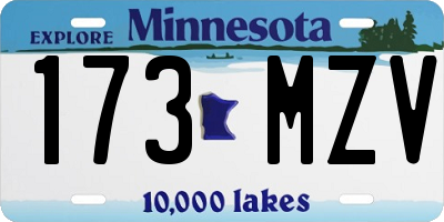 MN license plate 173MZV