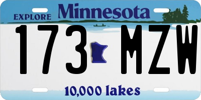 MN license plate 173MZW