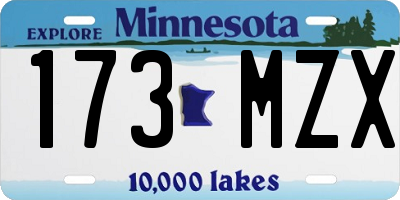 MN license plate 173MZX