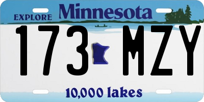 MN license plate 173MZY
