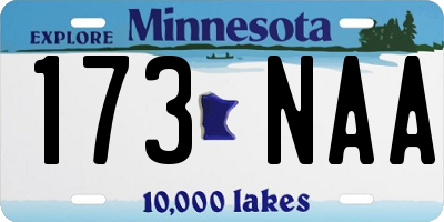 MN license plate 173NAA