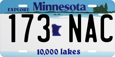 MN license plate 173NAC