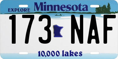 MN license plate 173NAF
