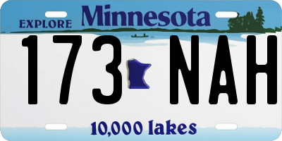 MN license plate 173NAH