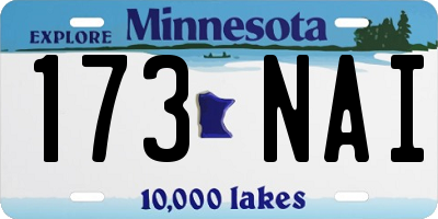 MN license plate 173NAI