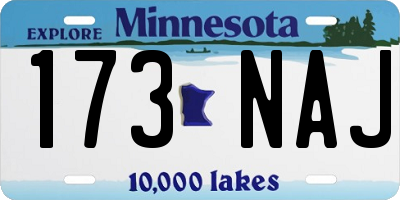 MN license plate 173NAJ
