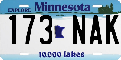 MN license plate 173NAK