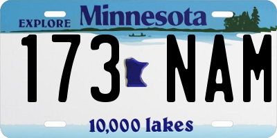 MN license plate 173NAM