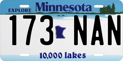 MN license plate 173NAN