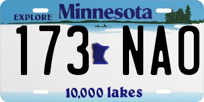 MN license plate 173NAO