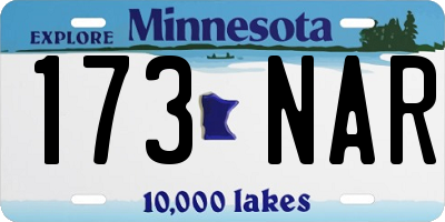 MN license plate 173NAR