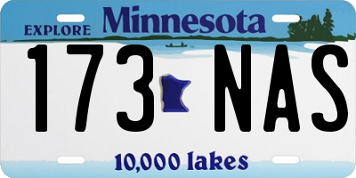 MN license plate 173NAS