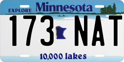 MN license plate 173NAT