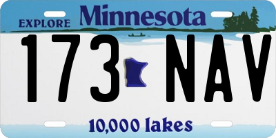MN license plate 173NAV