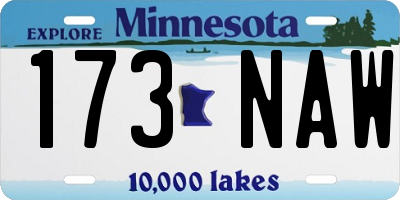 MN license plate 173NAW