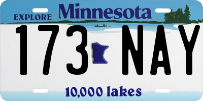 MN license plate 173NAY