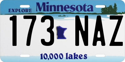 MN license plate 173NAZ