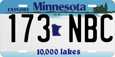 MN license plate 173NBC