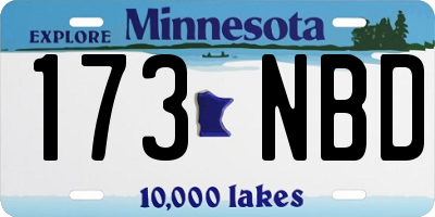 MN license plate 173NBD