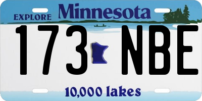 MN license plate 173NBE
