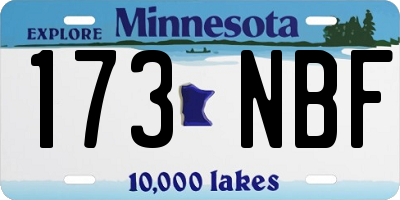 MN license plate 173NBF